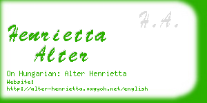 henrietta alter business card